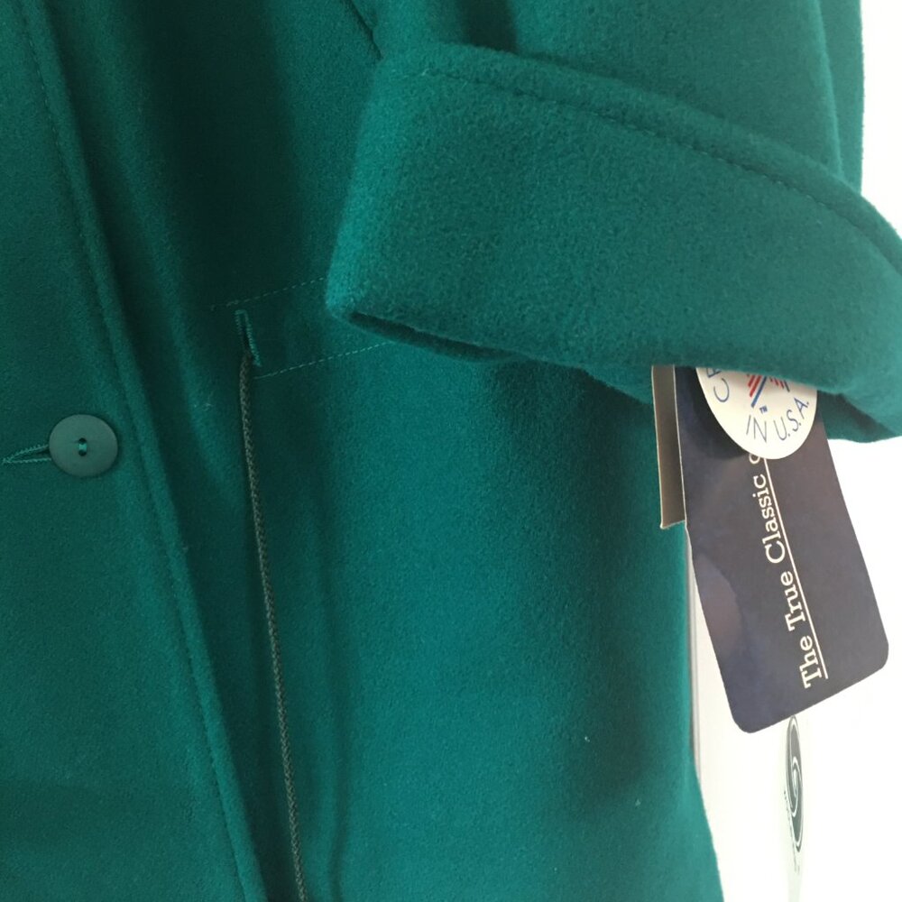Hunters Run Forest Green Wool Blend Women's Coat - Made in the USA. Size Medium. - Picture 5 of 14